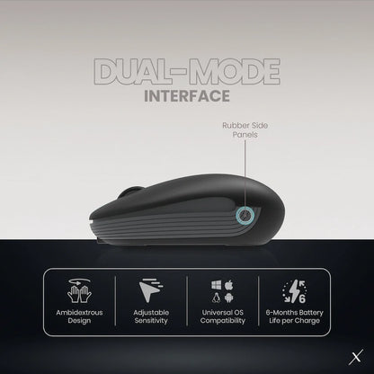 VolkanoX Asher Bluetooth Wireless Mouse - Graphite
