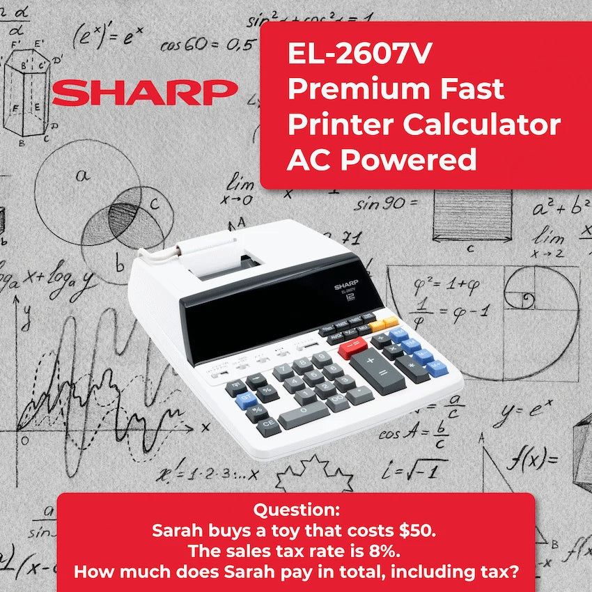 Sharp EL-2607V Premium Fast Printer Calculator AC Powered