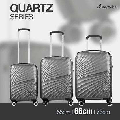 Travelwize Quartz PP 66cm 4-Wheel Spinner Luggage - Silver
