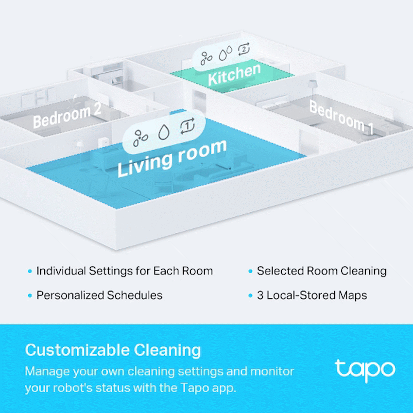 TP-Link Tapo RV30 Plus LIDAR Vacuum, Mop, Auto Empty, Gyroscope, 5000 mAh, 400 ml, 4L dust bag