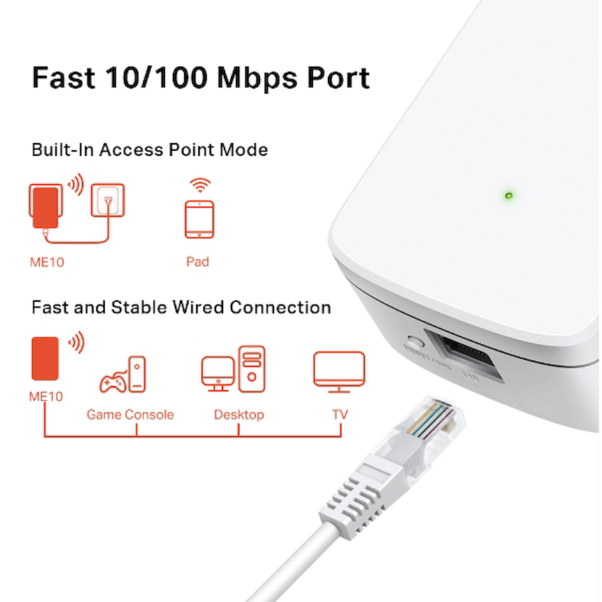 TP-Link Mercusys ME10 300Mbps Wi-Fi Range Extender