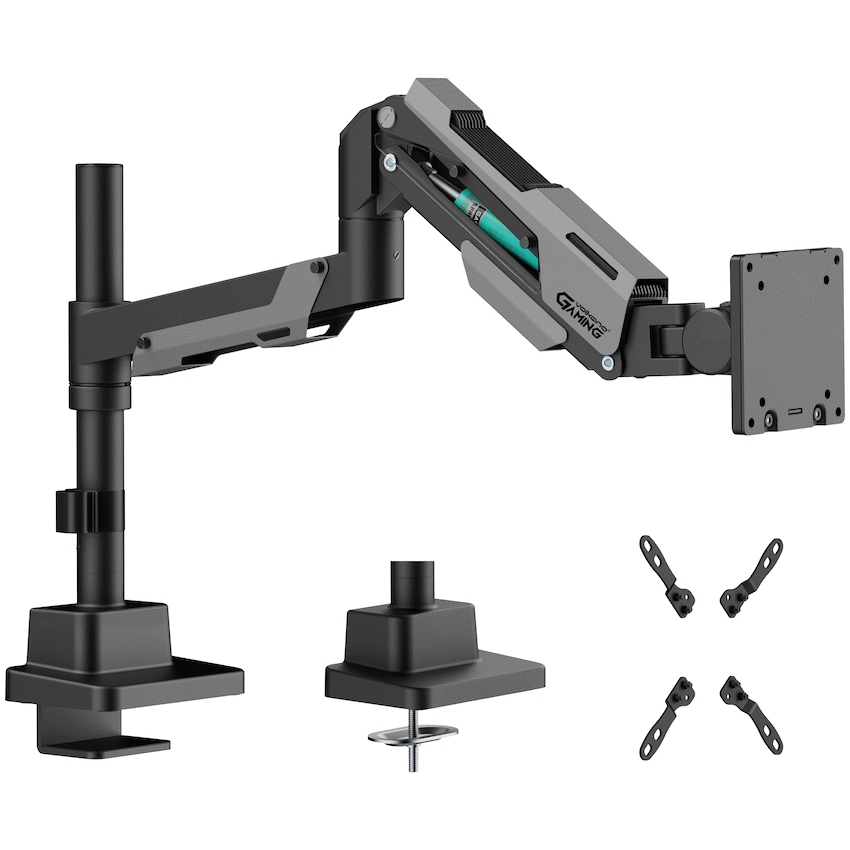 Volkano Gaming Rogue Series - Single Arm Gas Spring Full Motion Monitor Mount