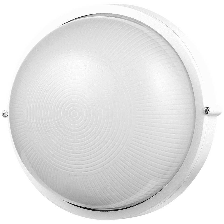 Ellies Illume Series - AC Round Bulkhead - Aluminium + Glass - E27 Base -WT