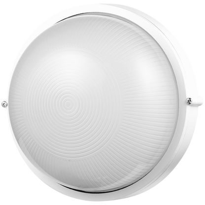 Ellies Illume Series - AC Round Bulkhead - Aluminium + Glass - E27 Base -WT