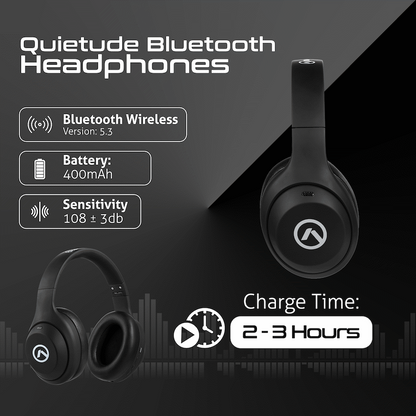 Amplify Quietude Bluetooth Headphones with Active Noise Cancelling - Black