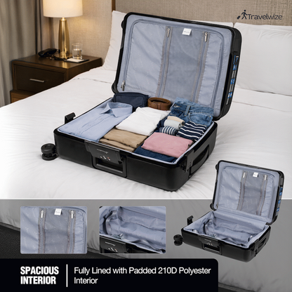 Travelwize Clipper PP 75cm 4-Wheel Spinner Luggage Black