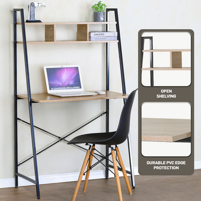 Everfurn Vesa Office Desk - Oak & Black