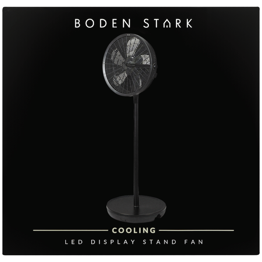 Boden Stark LED Display Stand Fan - Black