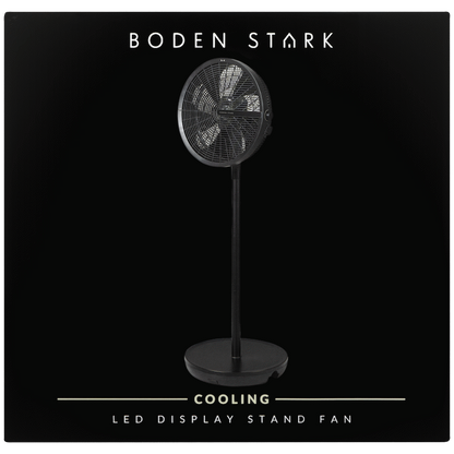 Boden Stark LED Display Stand Fan - Black