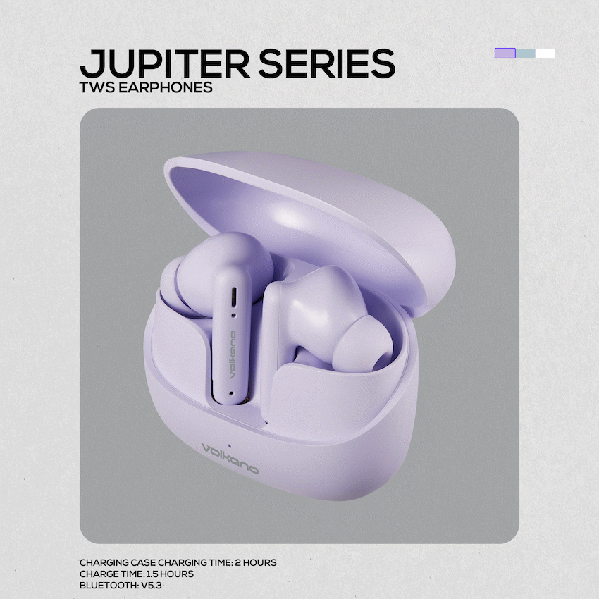 Volkano Jupiter Series TWS Earphones - Pastel Purple