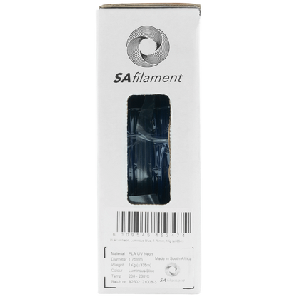 SA Filament PLA UV Neon Filament 1kg - Luminous Blue