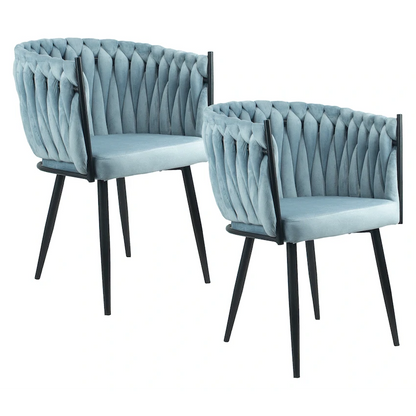 Everfurn Opulent Large Velvet Casual Chair Hazy Blue -2 Pack
