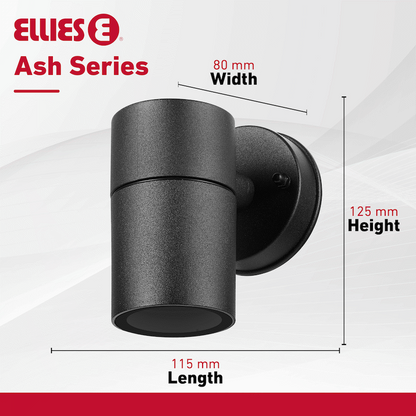 Ellies Ash Series AC UniBeam wall light - Nylon Carbon Fiber - GU10 Base - BK