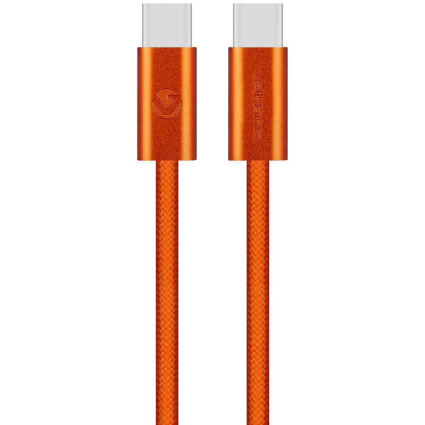 Volkano Weave Series 60w USB C to USB C 1.2m-Orange