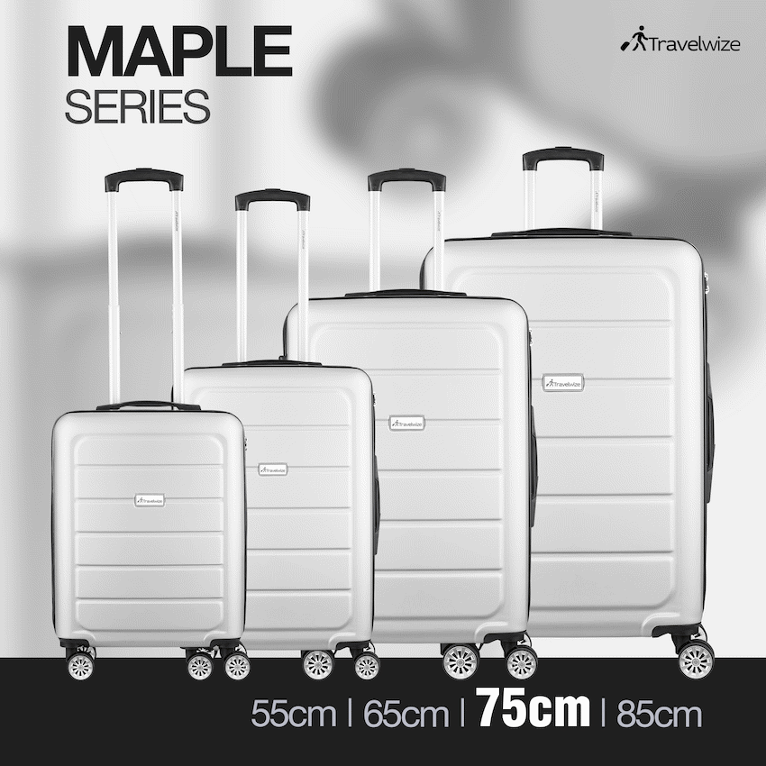 Travelwize Maple ABS 75cm 4-Wheel Spinner Luggage - Silver