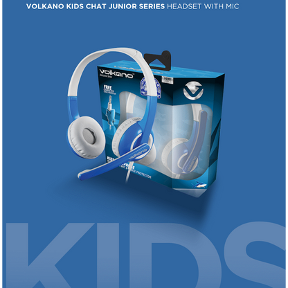 Volkano Kids Chat Junior series headset with mic - Blue