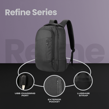 Volkano Refine 15.6" Laptop Backpack - Black/Charcoal