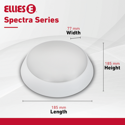 Ellies Spectra Series - AC 15W  Round LED Bulkhead with 3CCT -WT