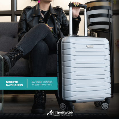 Travelwize Cabana ABS 4-Wheel Spinner 55cm Luggage - Platinum