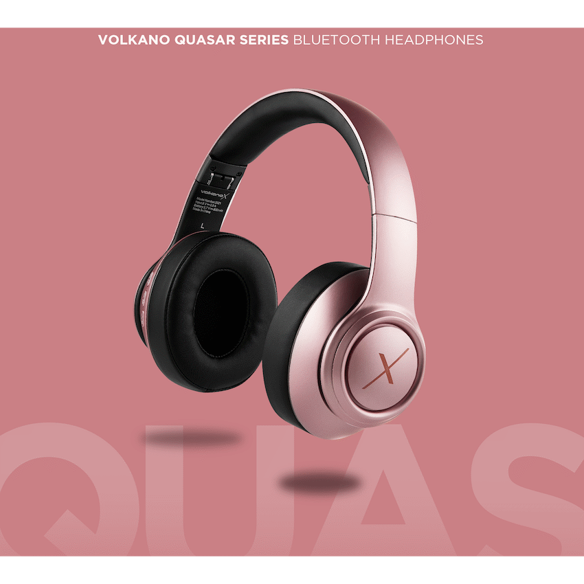 VolkanoX Quasar Series Bluetooth Headphones - Rose Gold
