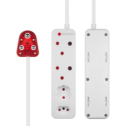 Switched High Surge 4-Way Multiplug 0.5m 1140J