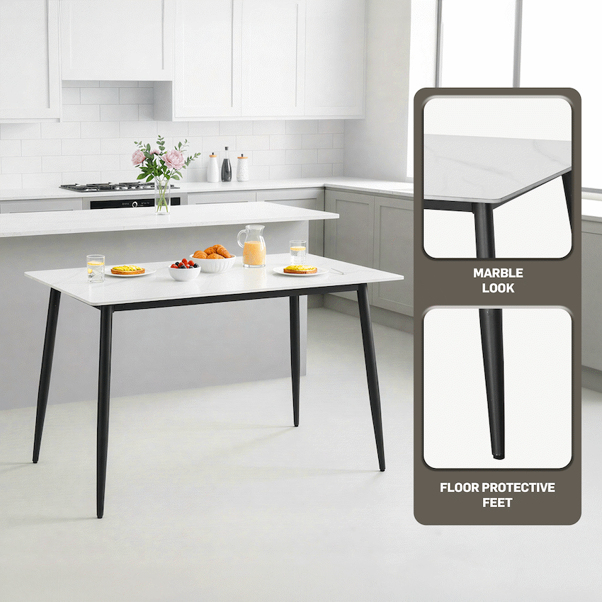 Everfurn Theo Dining Table - White, Box 1 of 2