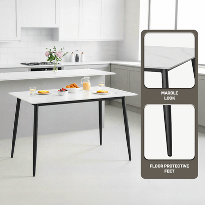 Everfurn Theo Dining Table - White, Box 1 of 2