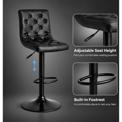 Everfurn Bayer Large Barstool Black