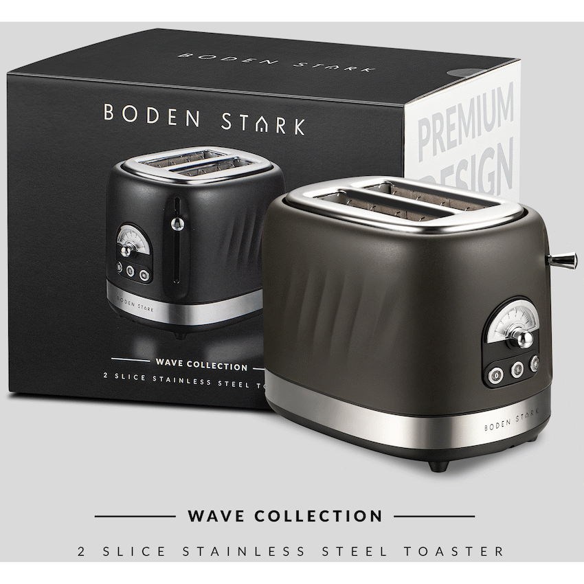 Boden Stark 2-Slice Stainless Steel Toaster