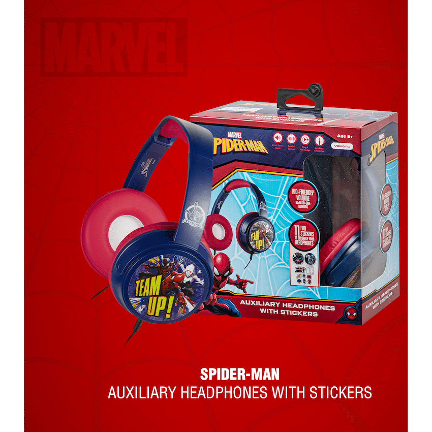 Marvel Spider-Man Wired Headphones with Stickers