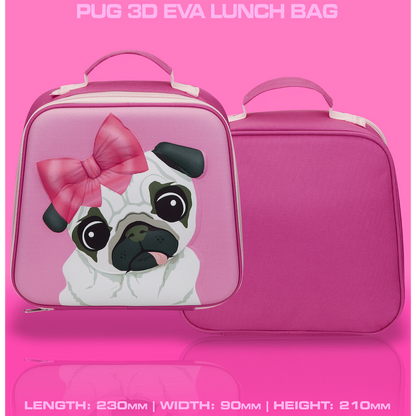 Quest Pug 3D EVA Lunch Bag - Pink