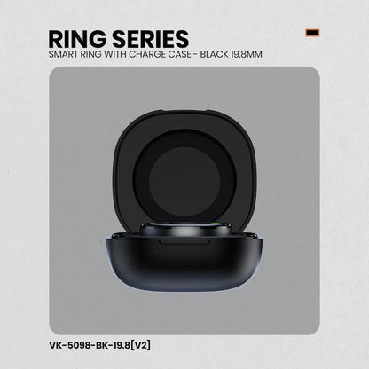 Volkano Ring Series Smart Ring with Charge Case - Black 19.8mm