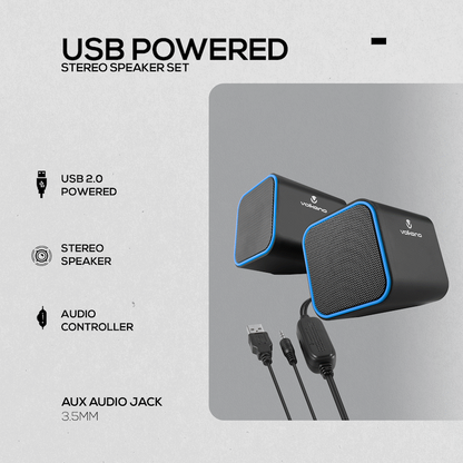 Volkano Diamond Series USB Speaker - Blue
