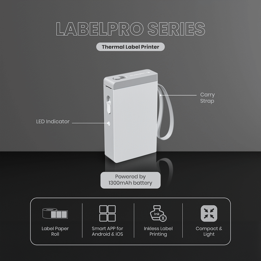 Volkano LabelPro Series Thermal Label Printer - White