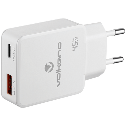 Volkano Potent Plus series 45W GaN Compact Dual USB and USB-C PD Wall Charger