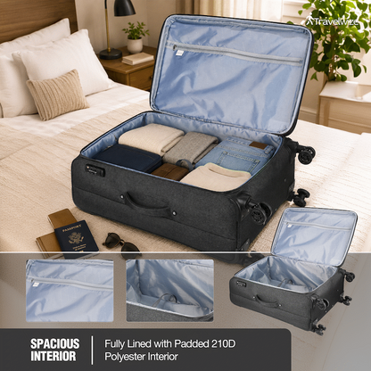 Travelwize Aurora 55cm 4-Wheel Spinner Trolley Case - Grey Melange