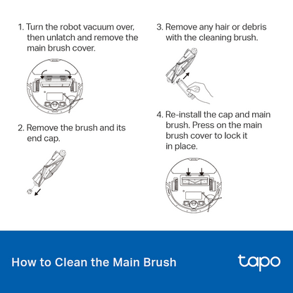 TP-Link Tapo RVA100 Main Brush  x1, Side Brush  x2, HEPA Filter(Large Size)  x2 for Tapo RV10 Lite