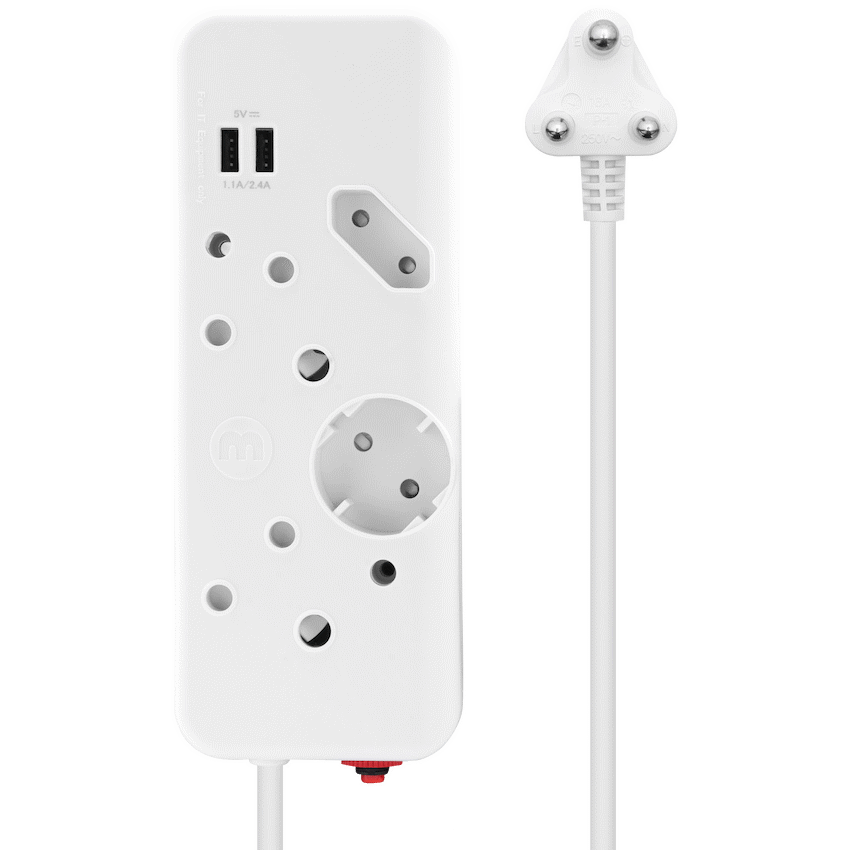 Ellies 4-Way Multiplug - 2 x USB 2.4a - 0.4m