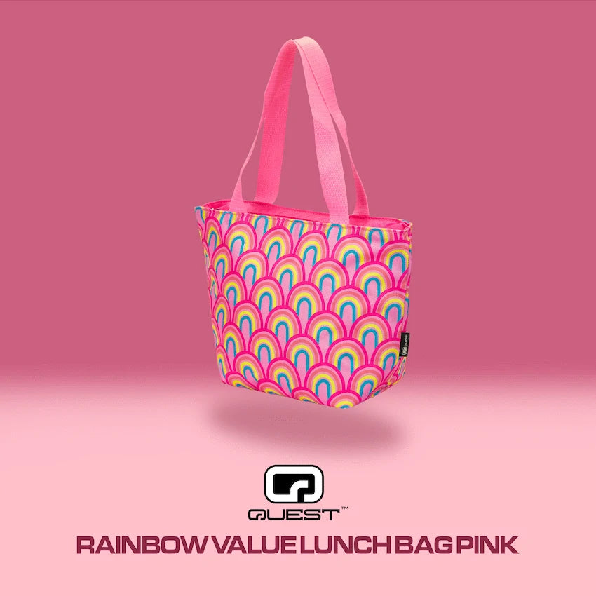 Quest Rainbow Value Lunch Bag - Pink