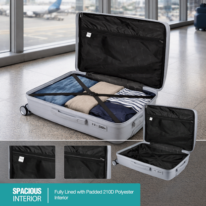 Travelwize Ripple PP 4-Wheel Spinner 65cm Luggage - Platinum