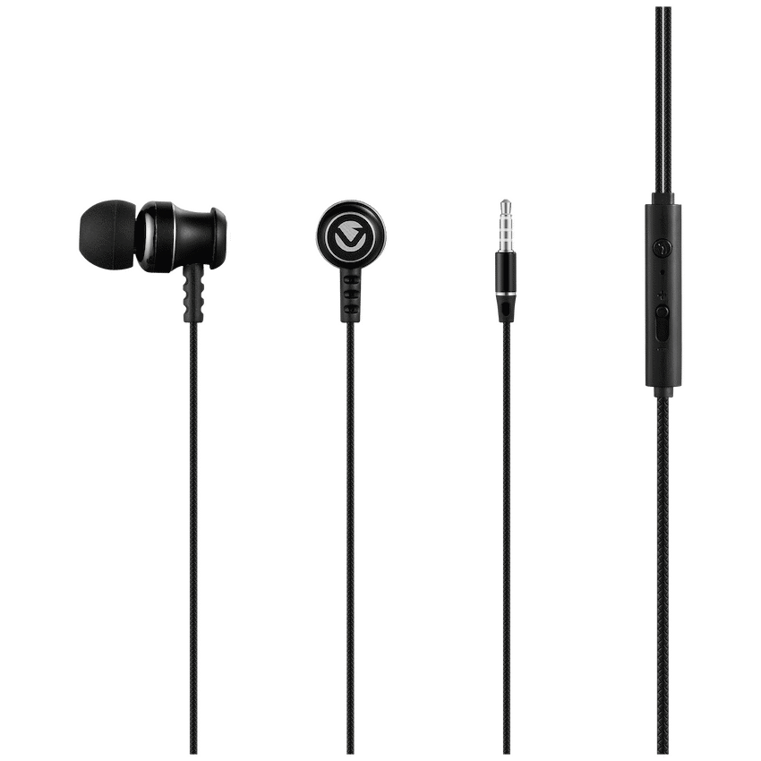 Volkano Earphones with Mic - STANNIC SERIES - Black