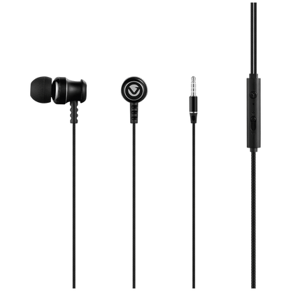 Volkano Earphones with Mic - STANNIC SERIES - Black