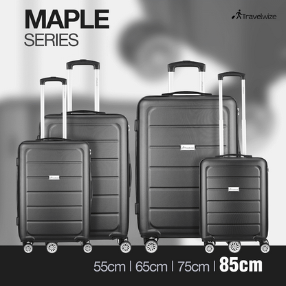 Travelwize Maple ABS 85cm 4-Wheels Spinner Luggage - Black