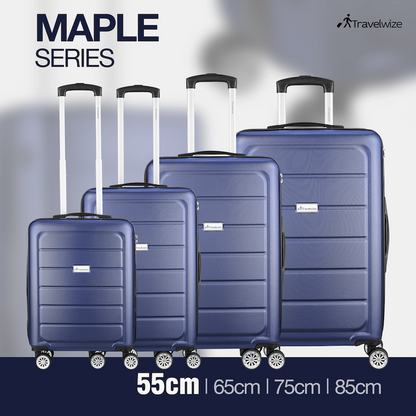 Travelwize Maple ABS 55cm 4-Wheel Spinner Luggage - Navy