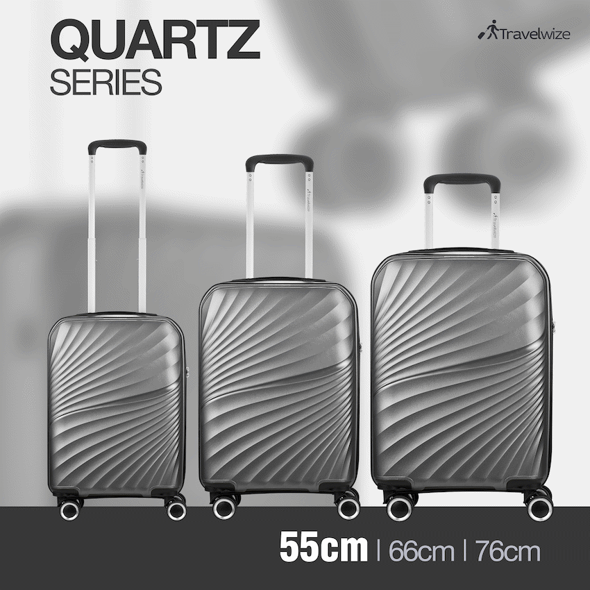Travelwize Quartz PP 55cm 4-Wheel Spinner Luggage - Silver