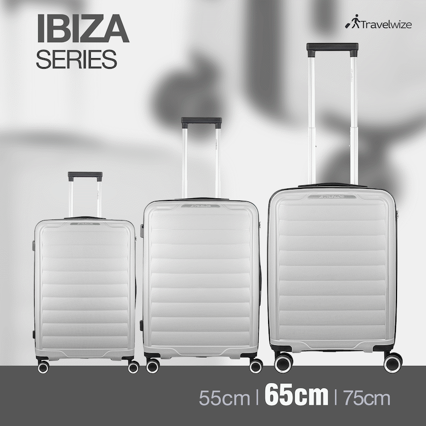 Travelwize Ibiza PP 4-Wheel Spinner 65cm Luggage - Grey