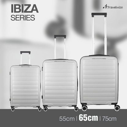 Travelwize Ibiza PP 4-Wheel Spinner 65cm Luggage - Grey