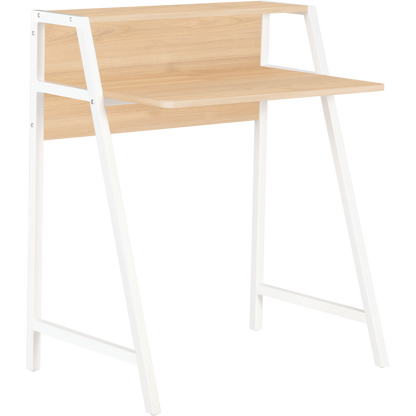 Everfurn Orchid Desk with Monitor Shelf, Powder Coated Steel