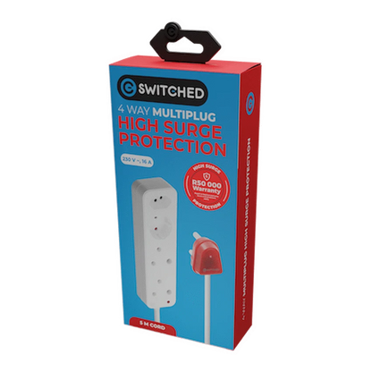 Switched High Surge 4-Way Multiplug 5m 1140J