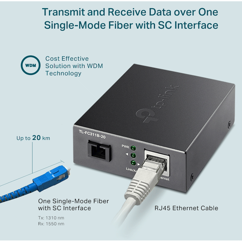 TP-Link TL-FC311B-20 Gigabit WDM Media Converter